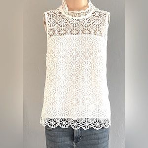 🌷SUGARLIPS. Crochet BORA BORA Mock Neck Blouse SZ S NWT